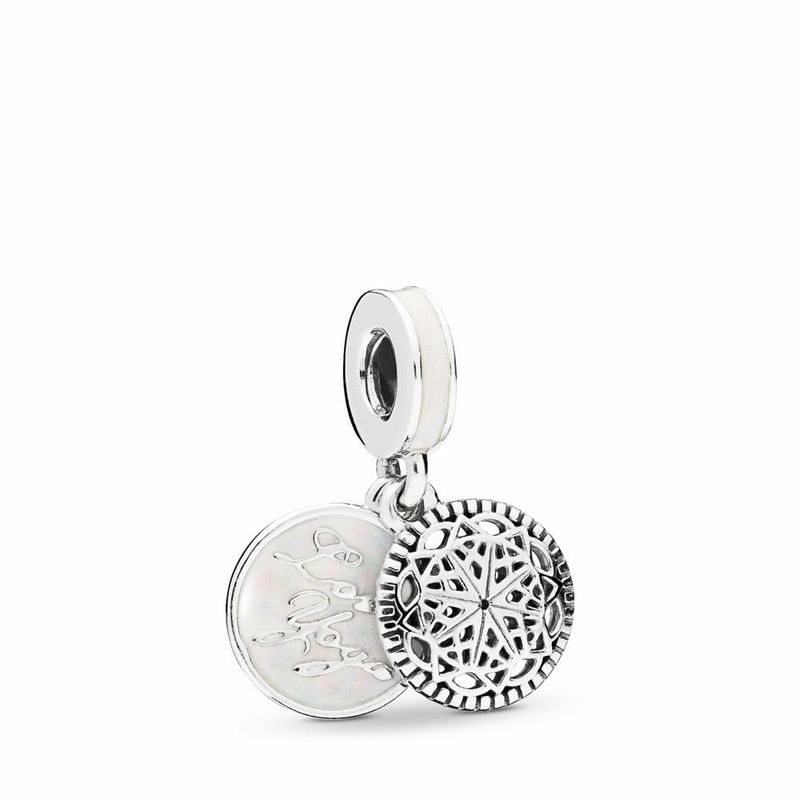 Pandora True Yoga Dangle Charm - Sterling Silver/Enamel/White - Canada | IL8217LF